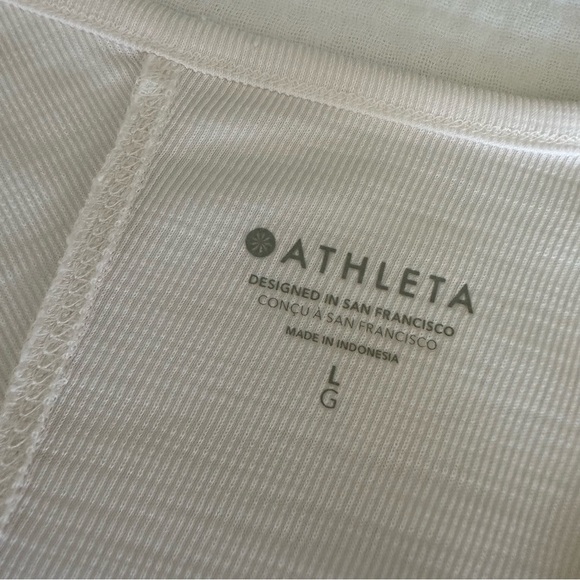 Athleta Relaxed Asymmetrical Drapey Split Hem Tank Tunic in Ivory, Large - Picture 10 of 11